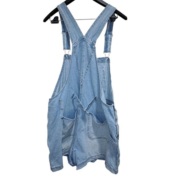 Y2K No Boundaries Womens Denim Overall Shorts Romper XXL (19) Light Wash Jean - Picture 3 of 8